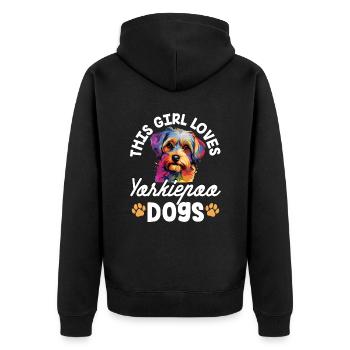 Yorkiepoo chien race animal de compagnie cette fille aime Yorkiepoos - Veste à capuche bio Premium Unisexe - noir - Dos - Nico (187cm)