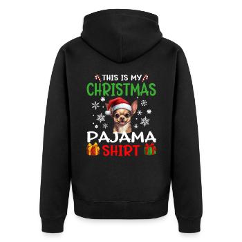 Chihuahua Chiwawa chien Noël pyjama joyeux Noël - Veste à capuche bio Premium Unisexe - noir - Dos - Nico (187cm)