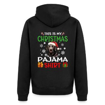 Labrador Retriever chien Noël pyjama joyeux Noël - Veste à capuche bio Premium Unisexe - noir - Dos - Nico (187cm)