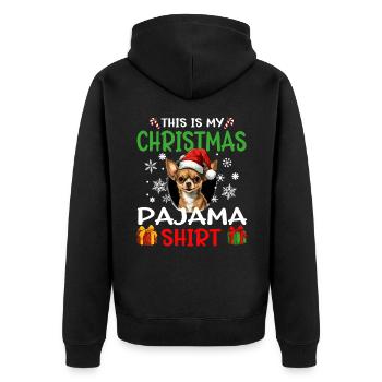Chihuahua Chiwawa Chien Noël Pyjama Joyeux Noël - Veste à capuche bio Premium Unisexe - noir - Dos - Nico (187cm)