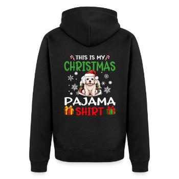 Pyjama de Noël pour chien maltais Joyeux Noël - Veste à capuche bio Premium Unisexe - noir - Dos - Nico (187cm)