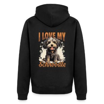 Snoodle chien race animal de compagnie j’aime mon schnoodle - Veste à capuche bio Premium Unisexe - noir - Dos - Nico (187cm)