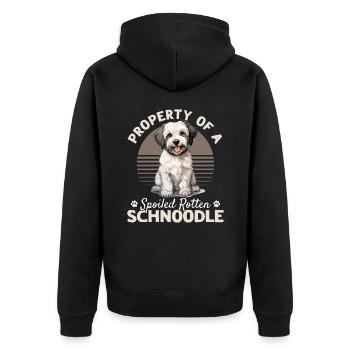 Schnoodle Snoodle Dog Breed Pet Property of a - Unisex Premium Bio Zip Hoodie - Schwarz - Hinten - Nico (187cm)