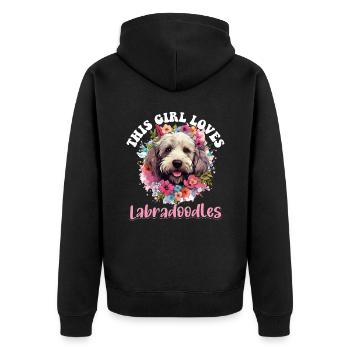Dog Breed Pet This Girl loves Labradoodles - Unisex Premium Organic Zip Hoodie - black - Back - Nico (187cm)