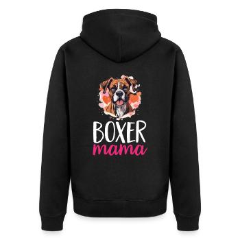 Boxer Chien Race Animal de Compagnie - Boxer Mom - Veste à capuche bio Premium Unisexe - noir - Dos - Nico (187cm)