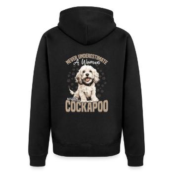 Cockapoo Dog Breed Pet Never Underestimate - Unisex Premium Bio Zip Hoodie - Schwarz - Hinten - Nico (187cm)
