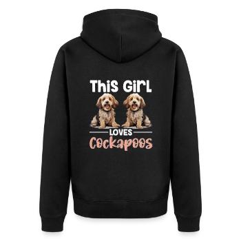 Cockapoo Chien Race Animal de compagnie Cette fille aime les Cockapoos - Veste à capuche bio Premium Unisexe - noir - Dos - Nico (187cm)