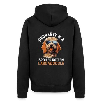 Labradoodle Dog Breed Pet Property of a spoiled - Unisex Premium Organic Zip Hoodie - black - Back - Nico (187cm)