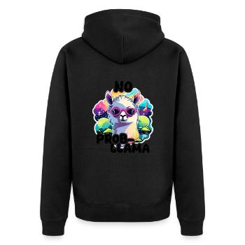 No Prob Llama - Lama Alpaga - Veste à capuche bio Premium Unisexe - noir - Dos - Nico (187cm)
