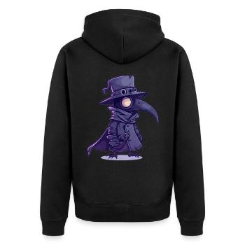 Goth Pastel Cute Creepy Kawaii Plague Doctor - Unisex Premium Bio Zip Hoodie - Schwarz - Hinten - Nico (187cm)