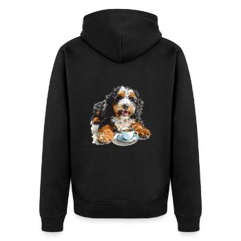 Bernedoodle chien de race animal de compagnie Bernedoodle avec café - Veste à capuche bio Premium Unisexe - noir - Dos - Nico (187cm)