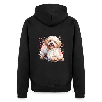 Maltipoo Chien Race Animal Mignon Drôle Graphique - Veste à capuche bio Premium Unisexe - noir - Dos - Nico (187cm)