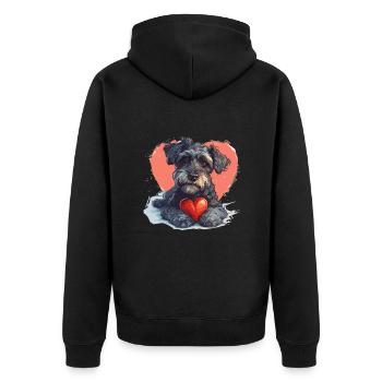 Schnoodle Snoodle Dog Breed Pet Cute Graphic - Unisex Premium Organic Zip Hoodie - black - Back - Nico (187cm)
