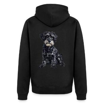 Schnoodle Snoodle Dog Breed Pet Cute Graphic - Unisex Premium Organic Zip Hoodie - black - Back - Nico (187cm)