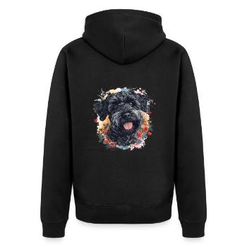 Schnoodle Snoodle Dog Breed Pet Cute Graphic - Unisex Premium Organic Zip Hoodie - black - Back - Nico (187cm)