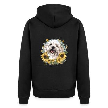 Maltipoo Sunflowers Dog Breed Pet Cute Funny - Unisex Premium Bio Zip Hoodie - Schwarz - Hinten - Nico (187cm)
