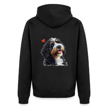 Bernedoodle chien race animal mignon Bernedoodle graphique - Veste à capuche bio Premium Unisexe - noir - Dos - Nico (187cm)