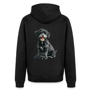 Schnoodle Snoodle Dog Breed Pet Cute Graphic - Unisex Premium Organic Zip Hoodie - black - Back - Nico (187cm)