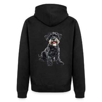 Schnoodle Snoodle Dog Breed Pet Cute Graphic - Unisex Premium Organic Zip Hoodie - black - Back - Nico (187cm)