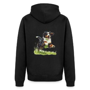 Bernedoodle chien race animal mignon Bernedoodle graphique - Veste à capuche bio Premium Unisexe - noir - Dos - Nico (187cm)