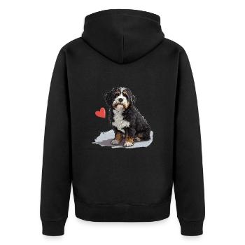 Bernedoodle chien race animal mignon Bernedoodle graphique - Veste à capuche bio Premium Unisexe - noir - Dos - Nico (187cm)