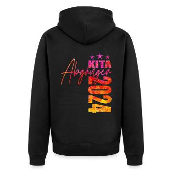 Kita Abgänger 2024 - Unisex Premium Bio Zip Hoodie - Schwarz - Hinten - Nico (187cm)