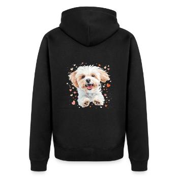 Maltipoo Chien Race Animal Mignon Drôle Graphique - Veste à capuche bio Premium Unisexe - noir - Dos - Nico (187cm)
