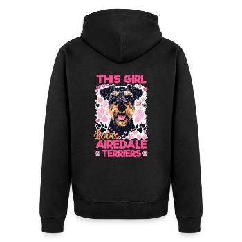 Race de chien Cette fille aime les Airedale Terriers - Veste à capuche bio Premium Unisexe - noir - Dos - Nico (187cm)