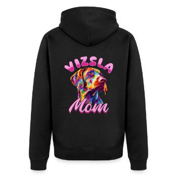 Hungarian Magyar Vizsla Dog Breed Vizsla Mom - Unisex Premium Organic Zip Hoodie - black - Back - Nico (187cm)