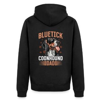 Bluetick Coonhound Dog Bluetick Coonhound Dad - Unisex Premium Organic Zip Hoodie - black - Back - Nico (187cm)