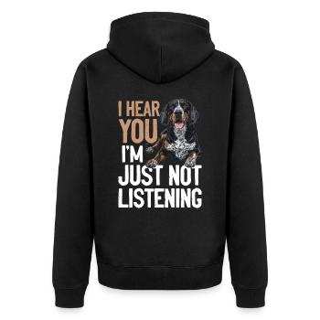 Bluetick Coonhound Race de chien Je vous comprends - Veste à capuche bio Premium Unisexe - noir - Dos - Nico (187cm)