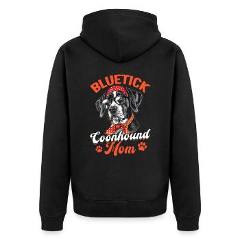 Bluetick Coonhound Dog Bluetick Coonhound Mom - Unisex Premium Organic Zip Hoodie - black - Back - Nico (187cm)