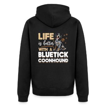 La vie d’une race de chien est meilleure avec un Bluetick Coonhound - Veste à capuche bio Premium Unisexe - noir - Dos - Nico (187cm)