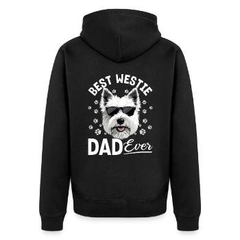West Highland White Terrier Westie Race de chien - Veste à capuche bio Premium Unisexe - noir - Dos - Nico (187cm)