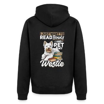 West Highland White Terrier Westie chien race livres - Veste à capuche bio Premium Unisexe - noir - Dos - Nico (187cm)