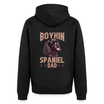 Boykin Spaniel Dog Breed Boykin Spaniel Dad - Unisex Premium Organic Zip Hoodie - black - Back - Nico (187cm)