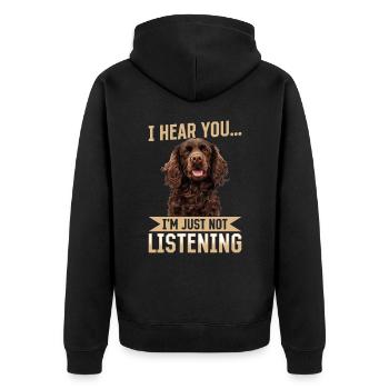 Boykin Spaniel Race de chien Je t’entends - Veste à capuche bio Premium Unisexe - noir - Dos - Nico (187cm)