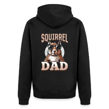 Funny Squirrel Animal Squirrel Dad - Unisex Premium Bio Zip Hoodie - Schwarz - Hinten - Nico (187cm)