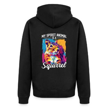 Squirrel Animal My Spirit Animal Is A Squirrel - Unisex Premium Organic Zip Hoodie - black - Back - Nico (187cm)