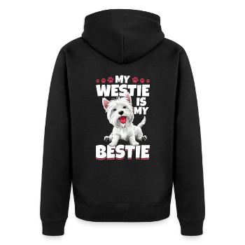 Westie West Highland White Terrier Race de chien - Veste à capuche bio Premium Unisexe - noir - Dos - Nico (187cm)