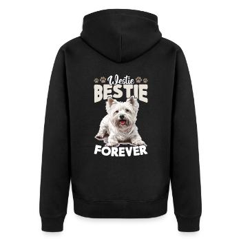 Westie West Highland White Terrier race de chien - Veste à capuche bio Premium Unisexe - noir - Dos - Nico (187cm)