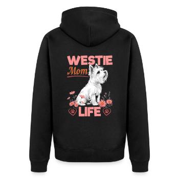 Westie West Highland White Terrier race de chien - Veste à capuche bio Premium Unisexe - noir - Dos - Nico (187cm)