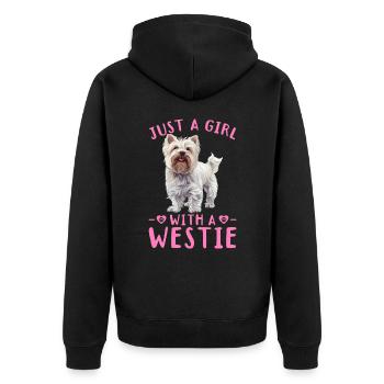 Westie West Highland White Terrier Race de chien - Veste à capuche bio Premium Unisexe - noir - Dos - Nico (187cm)