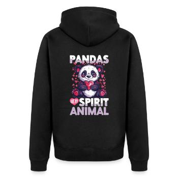 Funny Panda Animal Pandas are my spirit animal - Unisex Premium Organic Zip Hoodie - black - Back - Nico (187cm)