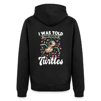 Animal tortue de mer On m’a dit qu’il y en aurait - Veste à capuche bio Premium Unisexe - noir - Dos - Nico (187cm)