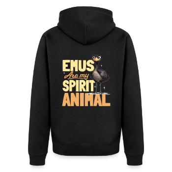 Drôle d’émeu animal Les émeus sont mon animal spirituel - Veste à capuche bio Premium Unisexe - noir - Dos - Nico (187cm)