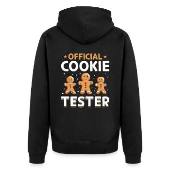 Funny Christmas Gingerbread Official Cookie Tester - Unisex Premium Bio Zip Hoodie - Schwarz - Hinten - Nico (187cm)