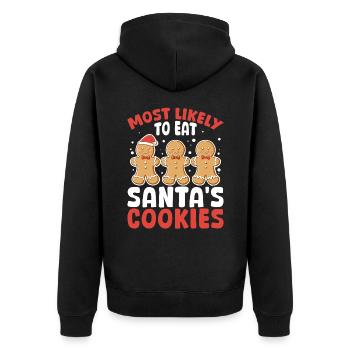 Le pain d’épice de Noël est le plus susceptible de manger le Père Noël - Veste à capuche bio Premium Unisexe - noir - Dos - Nico (187cm)