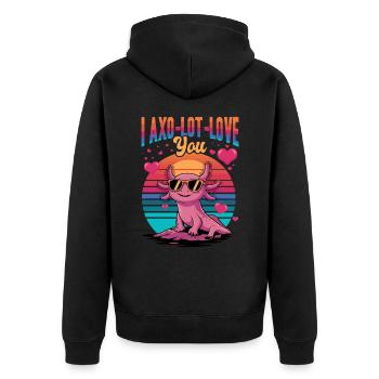Drôle Axolotl Kawaii je Axo-lot-love toi ! - Veste à capuche bio Premium Unisexe - noir - Dos - Nico (187cm)