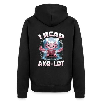 Livres Axolotl drôles Kawaii je lis Axo-lot - Veste à capuche bio Premium Unisexe - noir - Dos - Nico (187cm)